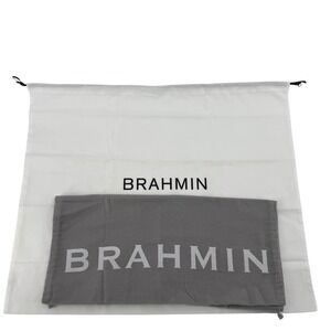 Brahmin Dust Bag Set 2 White & Grey Drawstring Handbag Cover